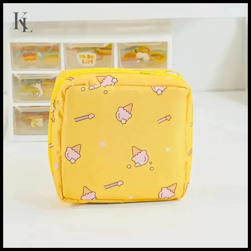 Sanitary Napkin Storage Pouch Yellow Ice Cream