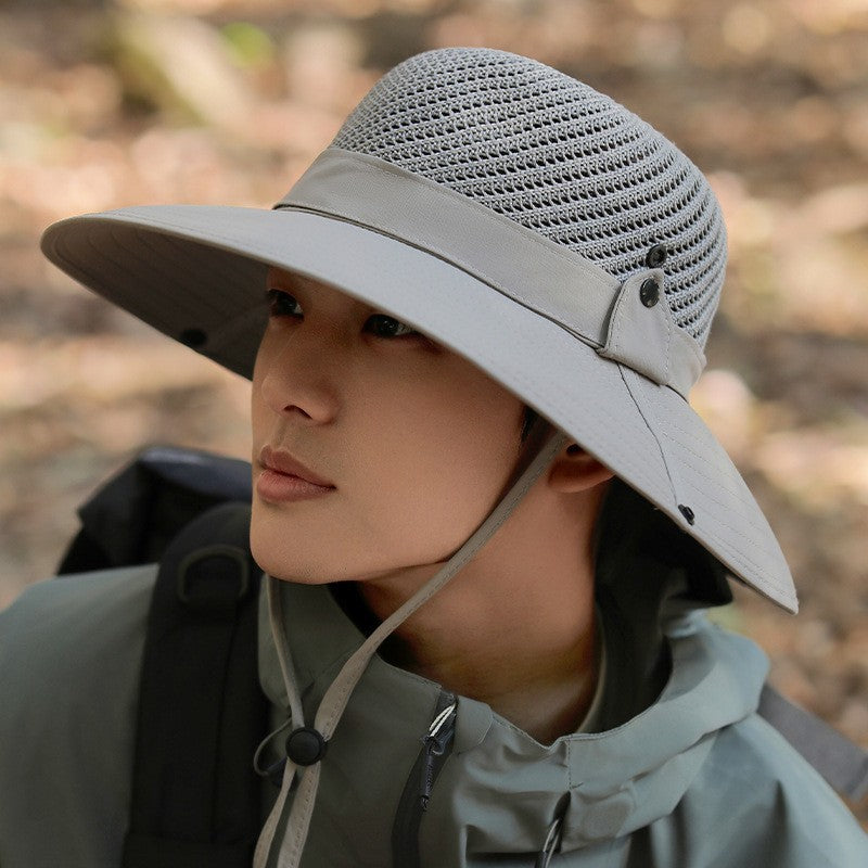 A 15CM wide-brim hat for men's outdoor use