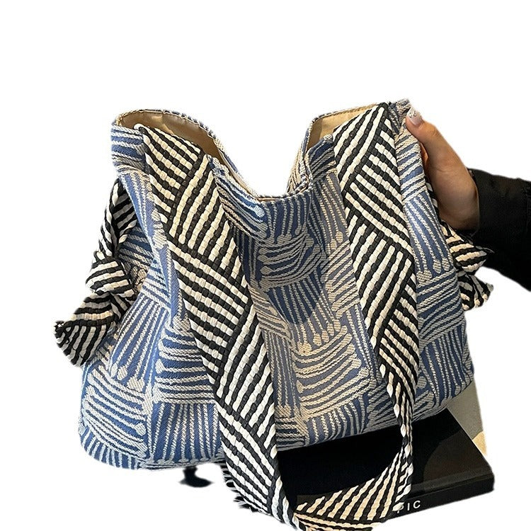 High-end Sense Plaid Canvas Bag