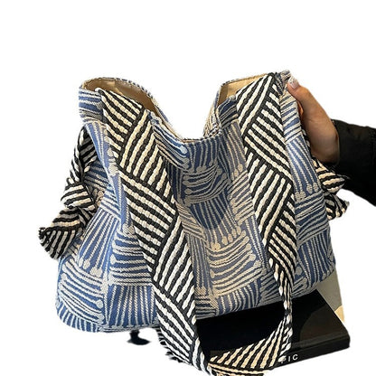 High-end Sense Plaid Canvas Bag