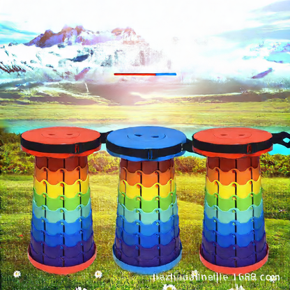 Portable telescopic folding stool