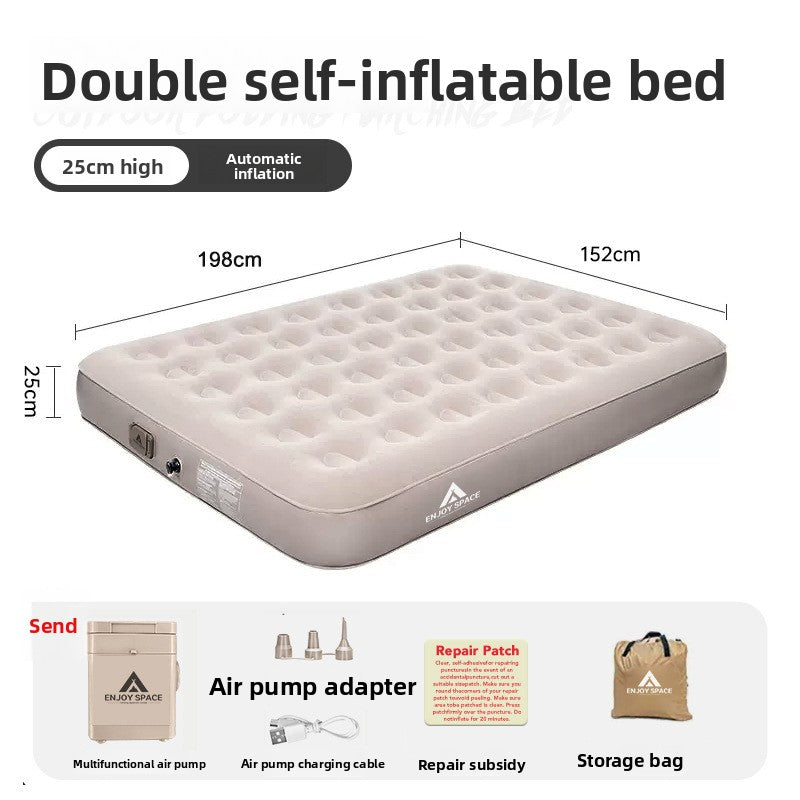 Inflatable mattress for outdoor camping folding bed