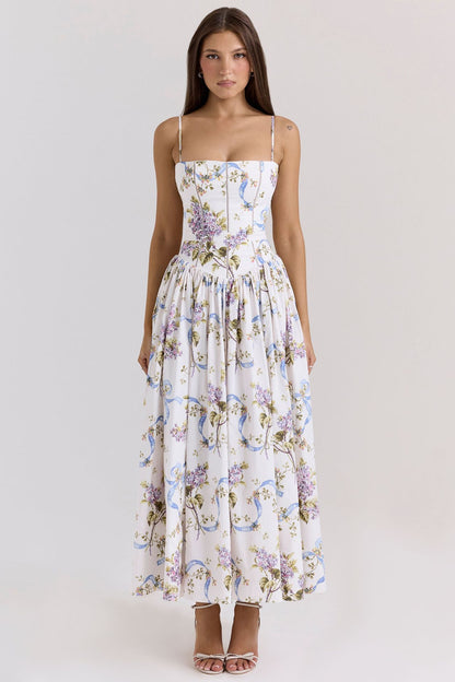 2024 Fairy Elegant Fashion High-end Sense French Sling Gentle Style Dress Slimming Floral Sling Dress