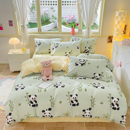 4-piece bedding set, pure cotton bed sheet and duvet cover