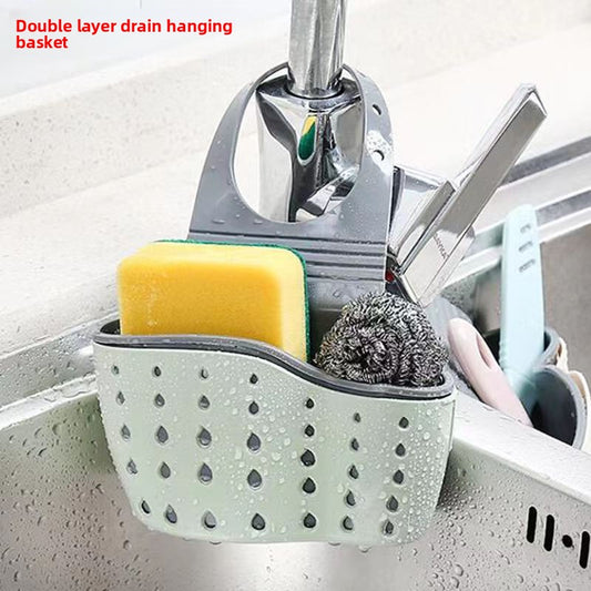 Plastic kitchen sink storage draining basket