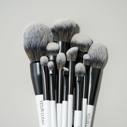 Black and White Double-Tipped Makeup Brush
