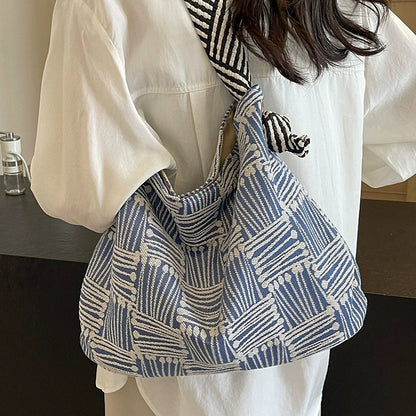 High-end Sense Plaid Canvas Bag