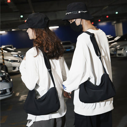 2023 New Japanese and Korean Style Simple Solid Color Shoulder Crossbody Bag Waterproof Oxford Cloth Lightweight Women's Bag Couple's Bag