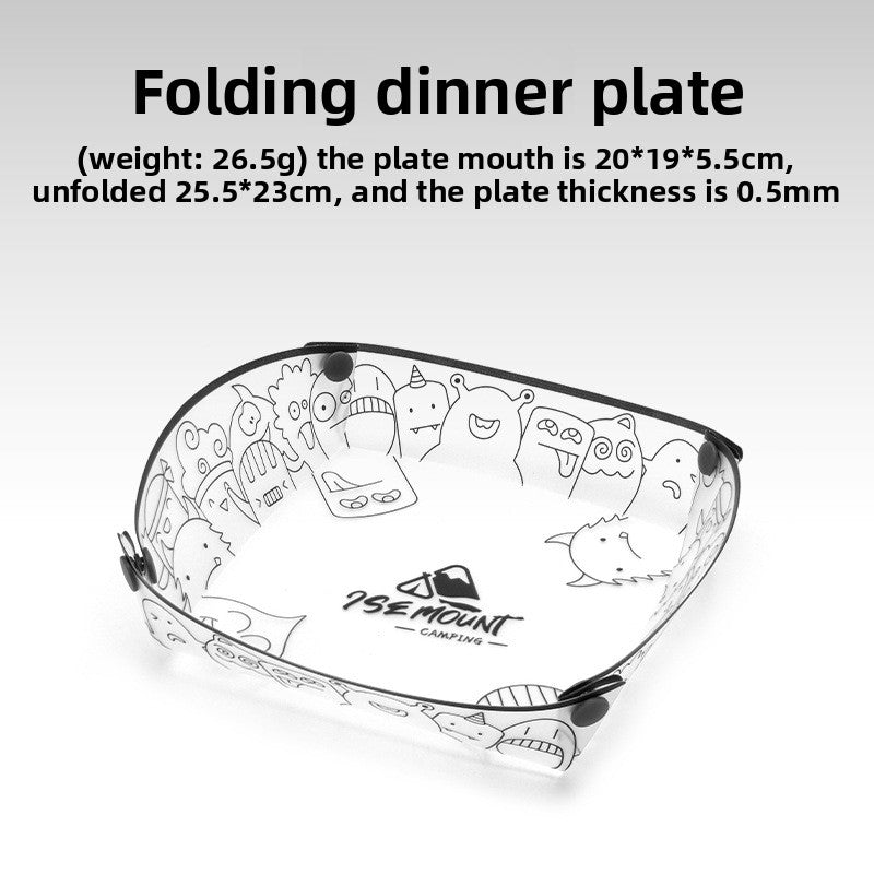 Outdoor ultra-light folding tableware portable bowl