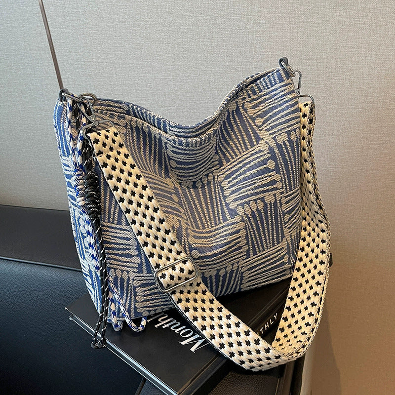 High-end Sense Plaid Canvas Bag