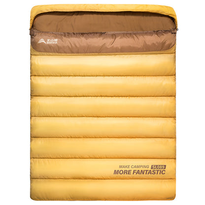 A thick portable sleeping bag for double camping to keep warm in winter