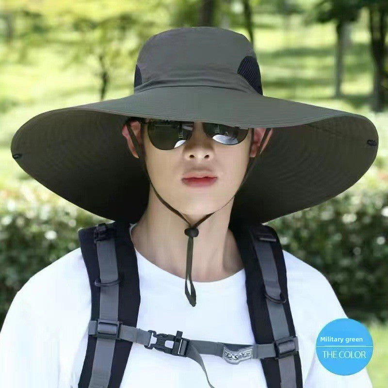A 15CM wide-brim hat for men's outdoor use