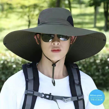 A 15CM wide-brim hat for men's outdoor use