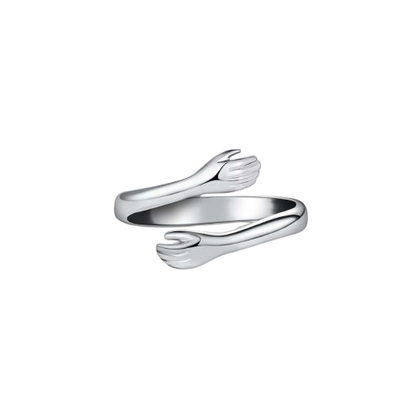 Alloy Simple Hands Hug Ring Opening Adjustable Jewelry