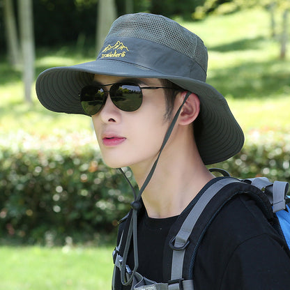 A 15CM wide-brim hat for men's outdoor use