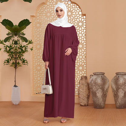 Abaya Robe Women's Long Dress Middle East Turkey Solid Color Simple Loose dress