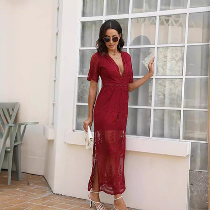 A frilled lace summer dress