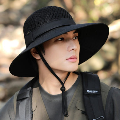 A 15CM wide-brim hat for men's outdoor use
