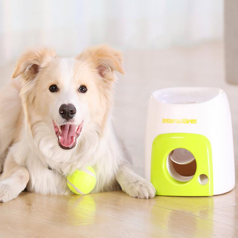 Interactive Tennis Ball Launcher &amp; Treat Dispenser for Dogs