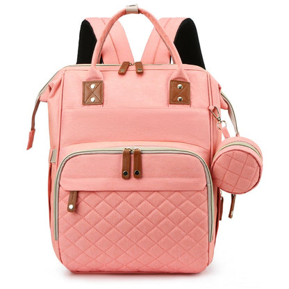 Lightweight Mommy Backpack with Foldable Baby Bed Stroller Compatible Large Capacity Diaper Bag