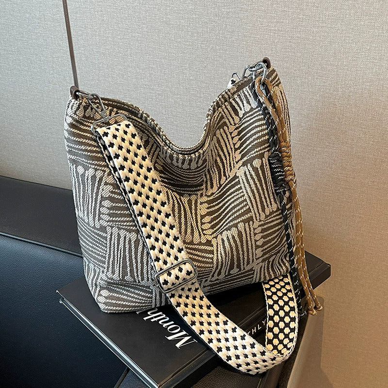 High-end Sense Plaid Canvas Bag