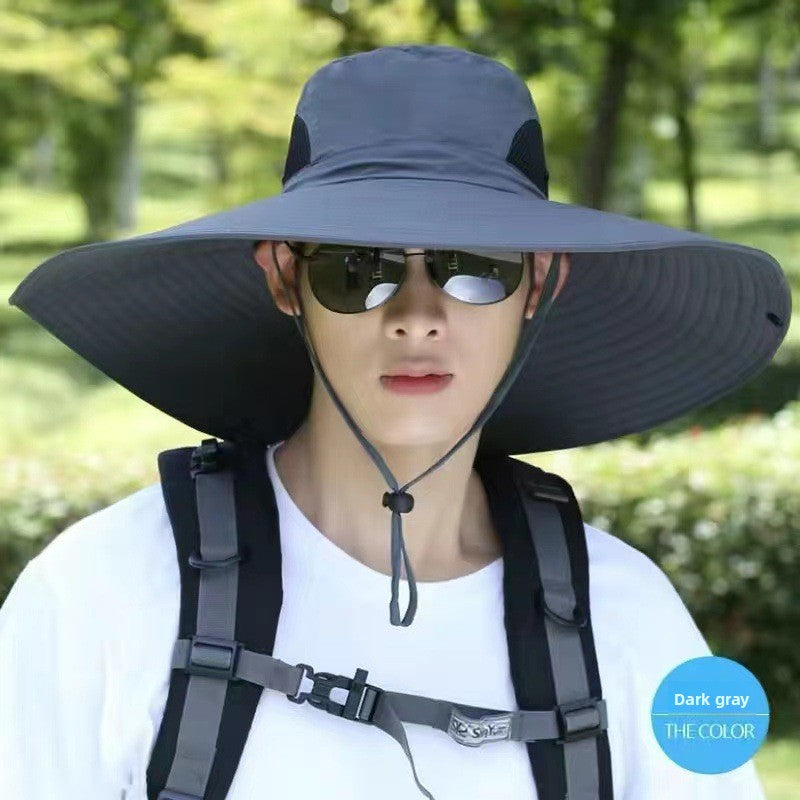 A 15CM wide-brim hat for men's outdoor use