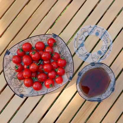 Outdoor ultra-light folding tableware portable bowl