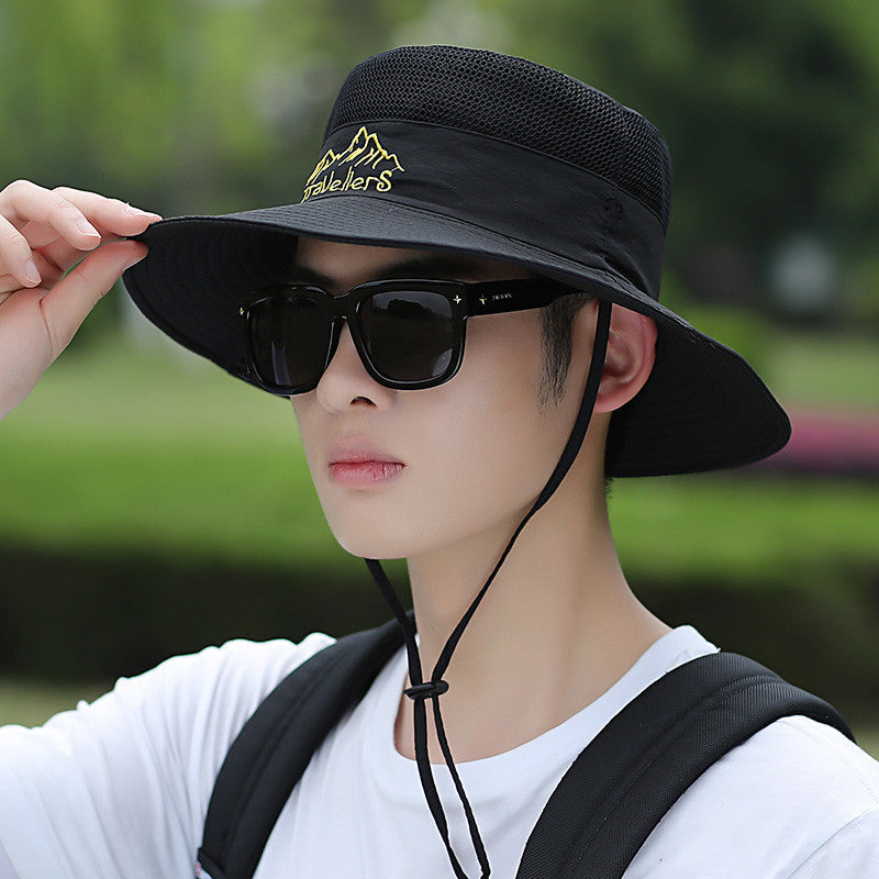 A 15CM wide-brim hat for men's outdoor use