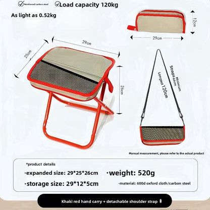 Portable handbag for outdoor folding stools