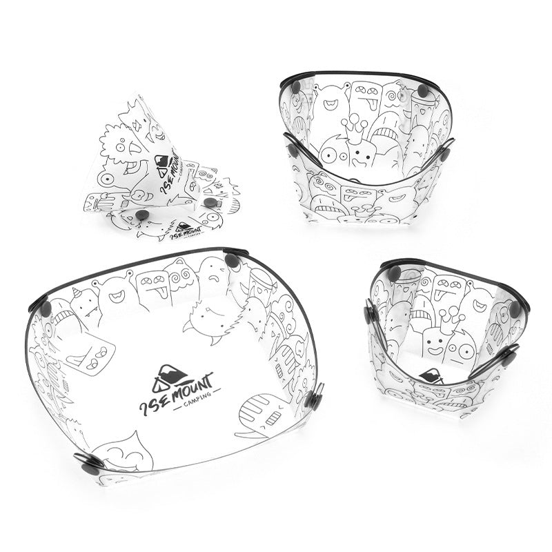 Outdoor ultra-light folding tableware portable bowl