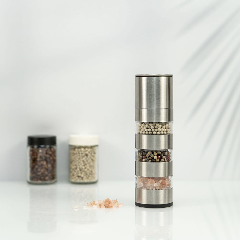 Stainless steel pepper grinder