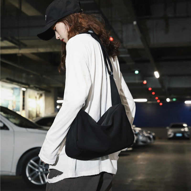 2023 New Japanese and Korean Style Simple Solid Color Shoulder Crossbody Bag Waterproof Oxford Cloth Lightweight Women's Bag Couple's Bag