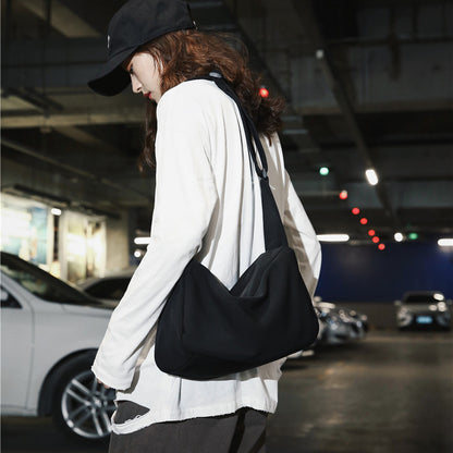 2023 New Japanese and Korean Style Simple Solid Color Shoulder Crossbody Bag Waterproof Oxford Cloth Lightweight Women's Bag Couple's Bag