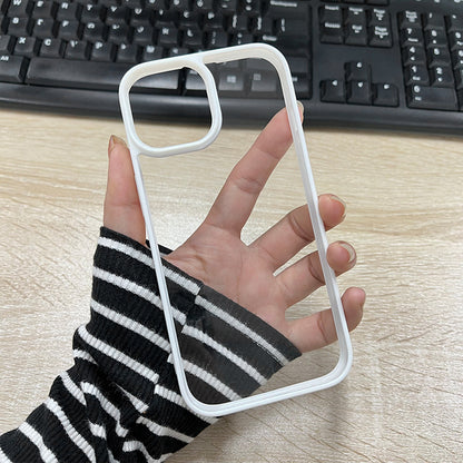 DIY Drop Gel & Cream Glue Transparent Phone Case for iPhone 11 - 16 Pro Max Acrylic Color framed Transparent TPU Shell