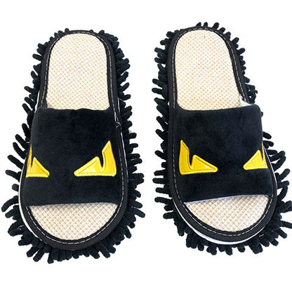Flower-patterned wooden floor lazy person mopping and mopping slippers