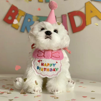 Pet Party Bib – Cute &amp; Colorful Dog/Cat Birthday Accessory
