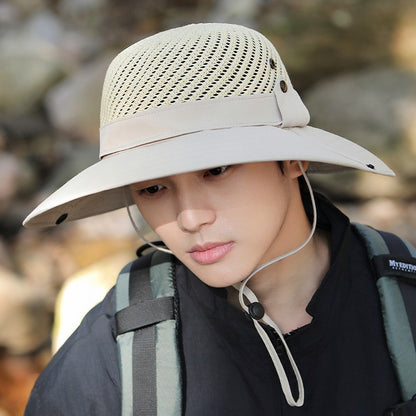 A 15CM wide-brim hat for men's outdoor use