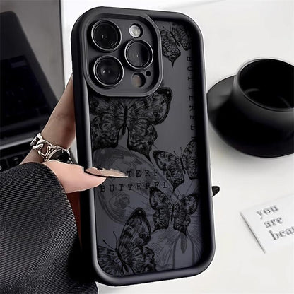 Retro Butterfly Transparent Shockproof Phone Case
