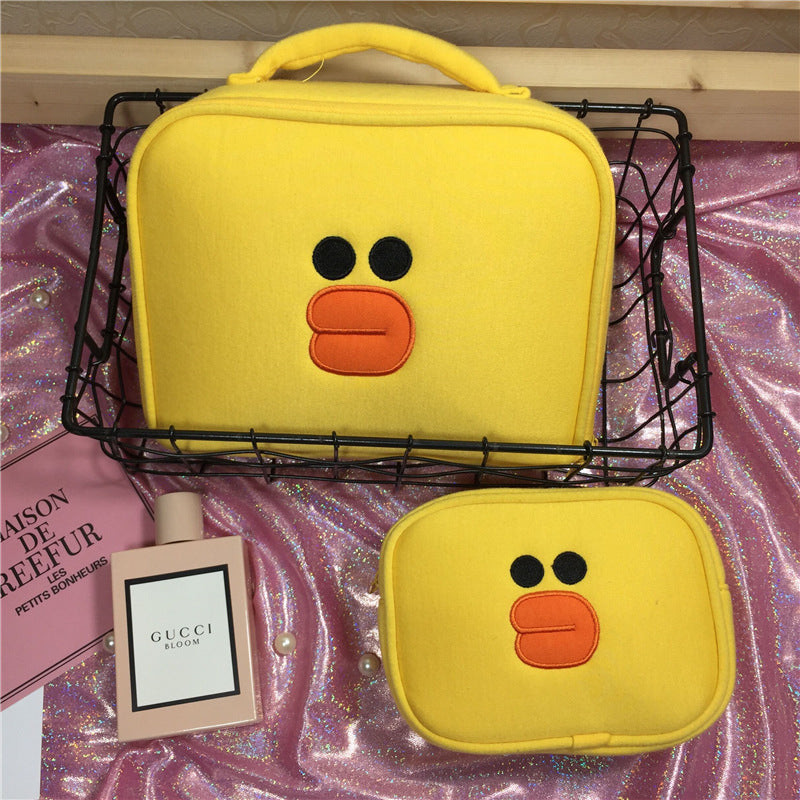 Cartoon Brown Bear Large Capacity Cosmetic Bag