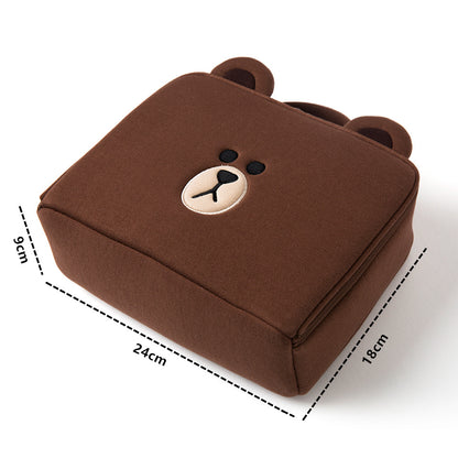Cartoon Brown Bear Large Capacity Cosmetic Bag