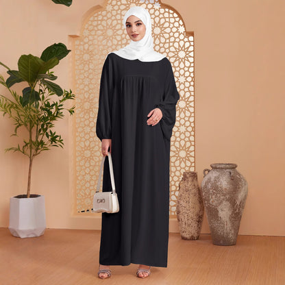 Abaya Robe Women's Long Dress Middle East Turkey Solid Color Simple Loose dress