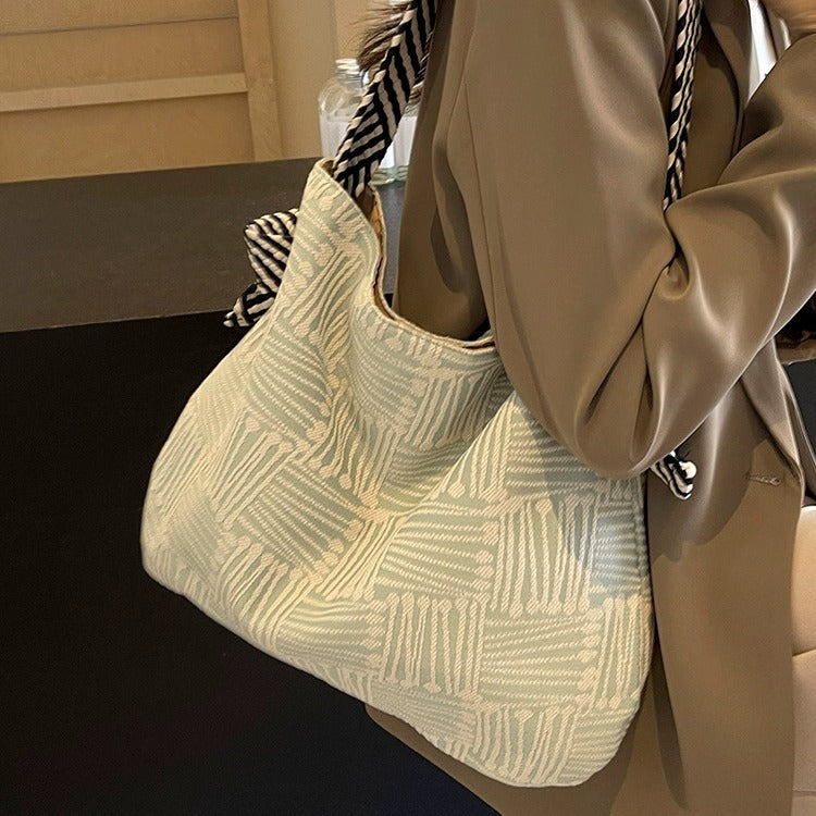 High-end Sense Plaid Canvas Bag