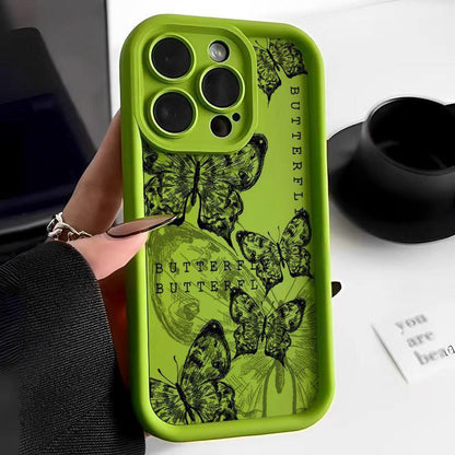 Retro Butterfly Transparent Shockproof Phone Case