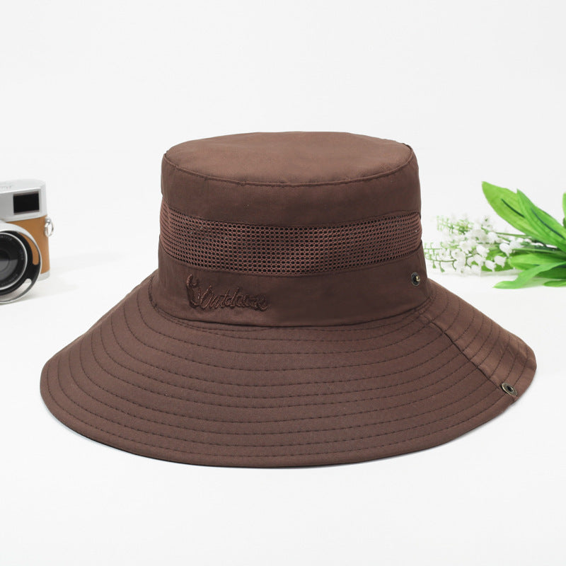 A 15CM wide-brim hat for men's outdoor use