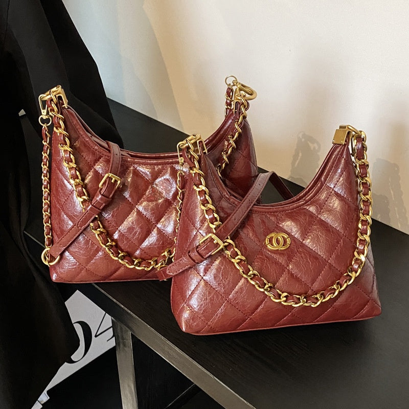 High-end sophisticated single shoulder crossbody bag