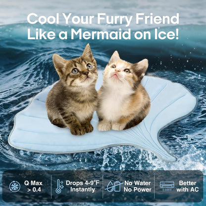 Pet Cooling Mat Leaf Shape Washable Non-Slip Summer Pet Mat Durable Cotton Lightweight Pet Supplies