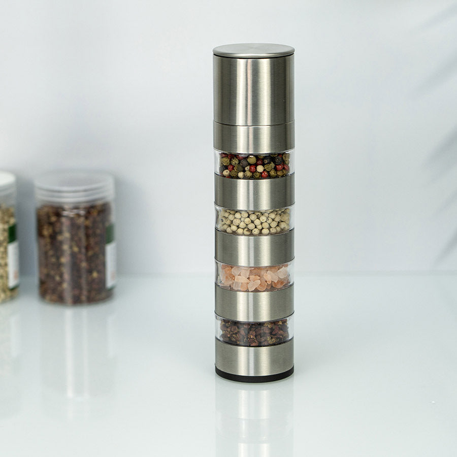 Stainless steel pepper grinder