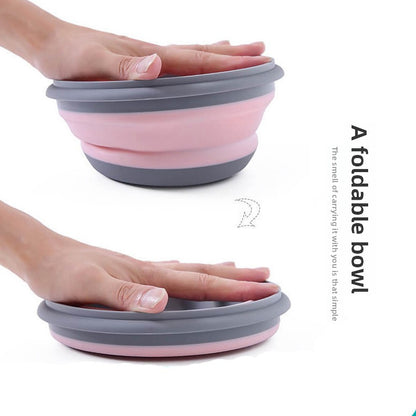 Folding bowl portable tableware for outdoor use