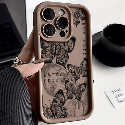 Retro Butterfly Transparent Shockproof Phone Case