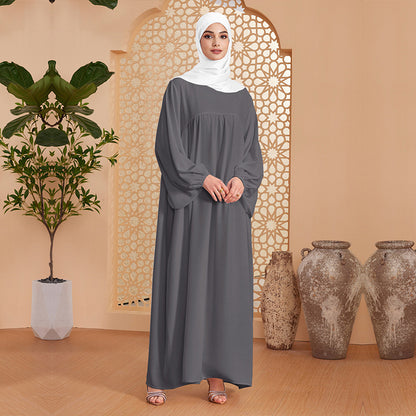 Abaya Robe Women's Long Dress Middle East Turkey Solid Color Simple Loose dress